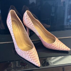 Cavalli vintage Pink Textured python Women's Heels